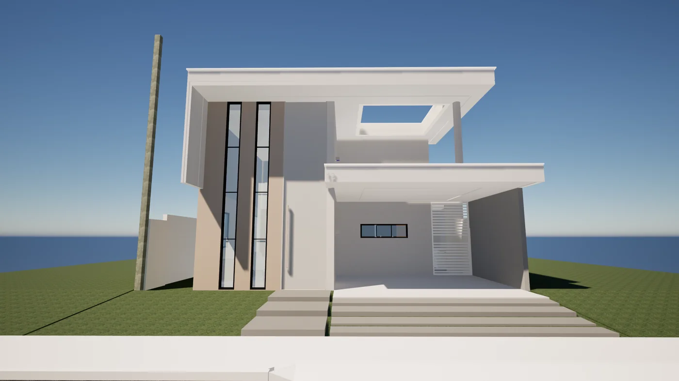 Fachada frontal do projeto arquitetônico da Rex Engenharia
