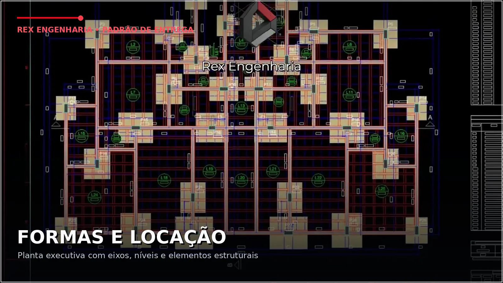 Planta de formas e locação da Rex Engenharia