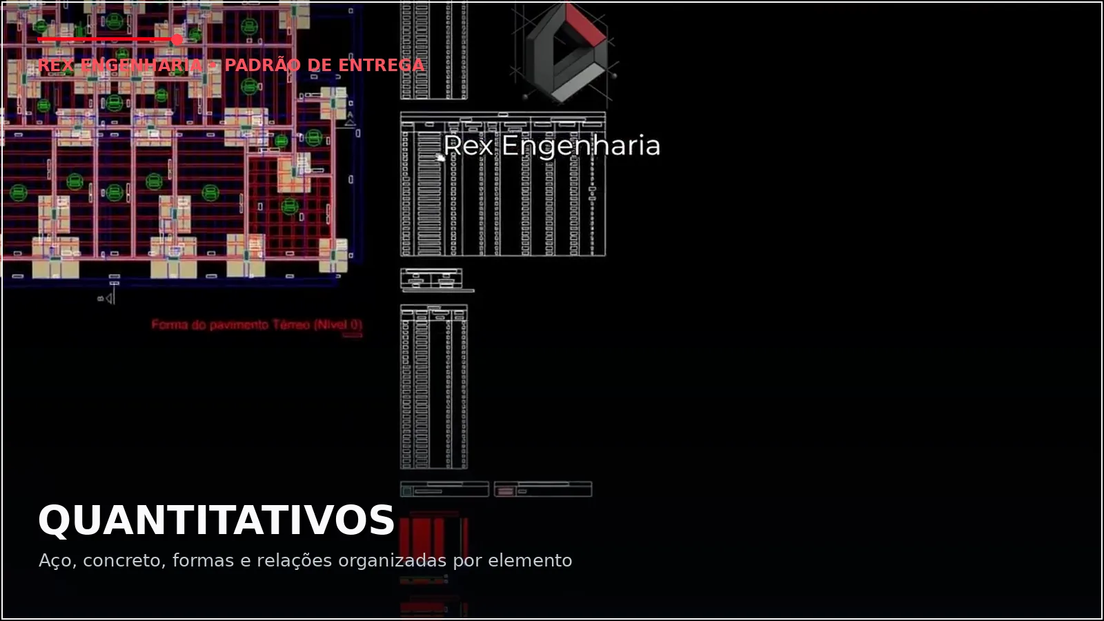 Quantitativos e relações de materiais da Rex Engenharia